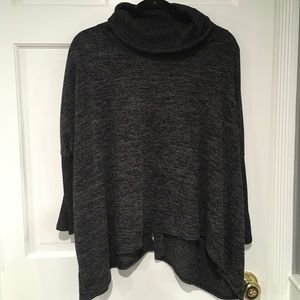 Heathered Black Cowlneck Sweater